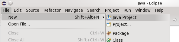 Create a new Java project in Eclipse.