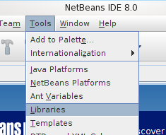 Select Libraries in the Tools menu.