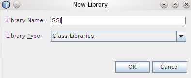 A dialog box allowing the user to enter a name for a new library.